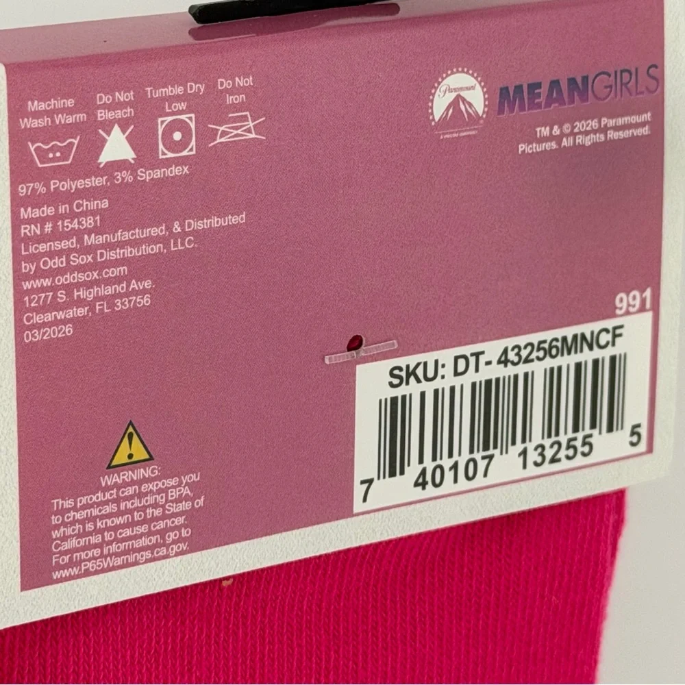 Mean Girls Novelty Crew Socks